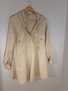 Free people 100% cotton tunic hooded sweater over sized small